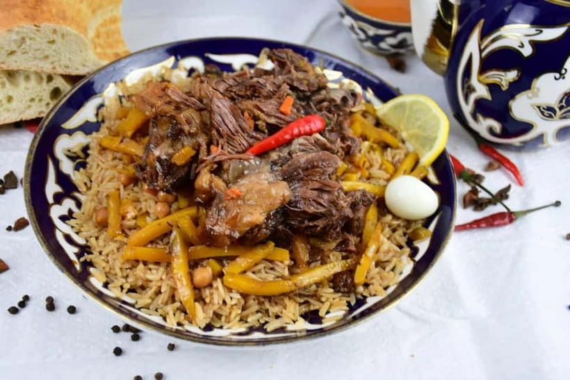 cooking traditional food in Samarkand with local people - A garden, a home, and everyday Uzbek life
