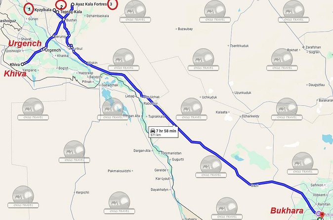 Transfer from Khiva to Bukhara by Fortresses - Who will get the best value